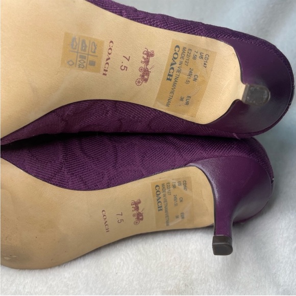 COACH Jade Logo Monogram Blackβ Knit Sock Ankle Booties Sz US 7.5 B 221 - Picture 12 of 13